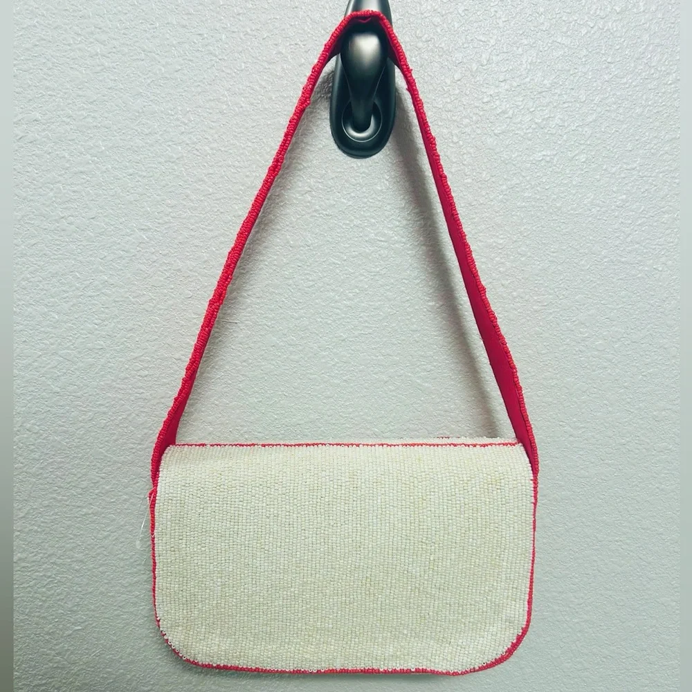 Embroidered Red‎ Rose Shoulder Bag